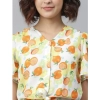 Dropship Women's Polyester Printed Flutter Above Knee Dress (Orange - Yellow)