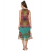 Dropship Women's Polyester Floral Sleeveless Below Knee Dress (Multicolor)