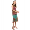Dropship Women's Polyester Floral Sleeveless Below Knee Dress (Multicolor)