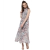 Dropship Women's Polyester Chiffon Printed Sleeveless Dress (Multicolor)