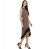 Dropship Women's Polyester Printed Sleeveless Knee-Length Dress (Multicolor)