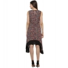 Dropship Women's Polyester Printed Sleeveless Knee-Length Dress (Multicolor)