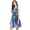 Dropship Women's Denim Tie &amp; Dye Sleeveless Above Knee Dress (Blue)