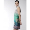 Dropship Women's Polyester Printed Sleeveless Above Knee Dress (Multicolor)