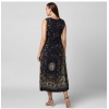 Dropship Women's Rayon Floral Sleeveless Calf-length Dress (Black)