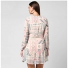 Dropship Women's Polyester Printed Long Sleeves Above Knee Dress (Light Pink - Off White)