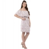 Dropship Women's Rayon Floral Half Sleeve Above Knee Dress (Multicolor)