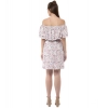 Dropship Women's Rayon Floral Half Sleeve Above Knee Dress (Multicolor)