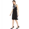 Dropship Women's Polyester Printed Sleeveless Above Knee Dress (Black - Multicolor)