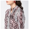 Dropship Women's Polyester Animal Print Bell Sleeve Above Knee Dress (Pink - Black)