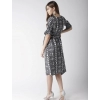 Dropship Women's Polyester Animal Print Short Sleeve Knee-Length Dress (Black - White)