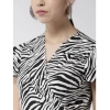 Dropship Women's Polyester Animal Print Short Sleeve Knee-Length Dress (Black - White)