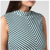 Dropship Women's Polyester Striped Sleeveless Above Knee Dress (Green)