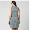 Dropship Women's Polyester Striped Sleeveless Above Knee Dress (Green)