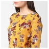 Dropship Women's Polyester Floral Long Sleeves Calf-length Dress (Yellow)