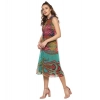 Dropship Women's Polyester Floral Sleeveless Below Knee Dress (Multicolor)