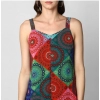 Dropship Women's Polyester Asymmetrical Shoulder Straps Knee-Length Dress (Multicolor)