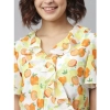 Dropship Women's Polyester Printed Flutter Above Knee Dress (Yellow - Orange)