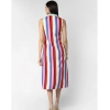 Dropship Women's Polyester Striped Sleeveless Calf-length Dress (Multicolor)