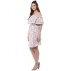 Dropship Women's Rayon Floral Half Sleeve Above Knee Dress (Multicolor)