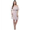Dropship Women's Rayon Floral Half Sleeve Above Knee Dress (Multicolor)