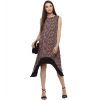 Dropship Women's Polyester Printed Sleeveless Knee-Length Dress (Multicolor)