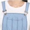 Dropship Women's Denim Solid Sleeveless Above Knee Dress (Blue)