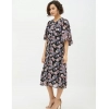 Dropship Women's Polyester Chain Print Cap Sleeve Calf-length Dress (Multicolor)