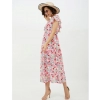 Dropship Women's Polyester Floral One Shoulder Calf-length Dress (Multicolor)