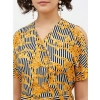 Dropship Women's Polyester Printed Half Sleeve Long Jumpsuit (Yellow)