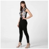 Dropship Women's Polyester Embellished Sleeveless Jumpsuit (Black)