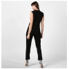 Dropship Women's Polyester Embellished Sleeveless Jumpsuit (Black)
