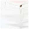 Dropship Women's Denim Solid Buttoned Jeans (White)