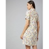 Dropship Women's Polyester Floral Short Sleeve Above Knee Dress (Multicolor)