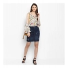 Dropship Women's Denim Distressed Buttoned Skirt (Blue)