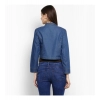 Women's Denim Pleated 3-4th Sleeves Shrug (Blue)
