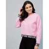Women's Fleece Solid Long Sleeves Sweatshirt (Pink)