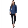 Women's Denim Solid Bell Sleeve Regular Top (Blue Denim) Women's Denim Solid Bell Sleeve Regular Top (Blue Denim)