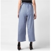 Dropship Women's Polyester Striped Elasticated Trousers (Blue)