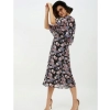 Dropship Women's Polyester Chain Print Cap Sleeve Calf-length Dress (Multicolor)