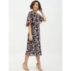 Dropship Women's Polyester Chain Print Cap Sleeve Calf-length Dress (Multicolor)