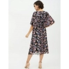 Dropship Women's Polyester Chain Print Cap Sleeve Calf-length Dress (Multicolor)