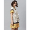 Dropship Women's Polyester Floral Flutter Above Knee Dress (Multicolor)