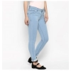 Dropship Women's Denim Distressed Buttoned Jeans (Blue)