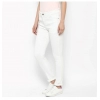 Dropship Women's Denim Solid Buttoned Jeans (White)