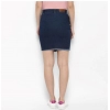 Dropship Women's Denim Stitching Pattern Buttoned Skirt (Blue)