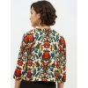 Women's Polyester Floral 3-4th Sleeves Shrug (Multicolor)