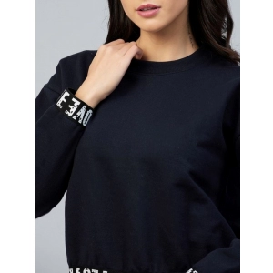 Generic Women's Fleece Solid Long Sleeves Sweatshirt (Navy)