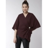 Women's Polyester Solid Cape Sleeve Top (Maroon)