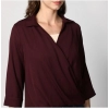 Women's Polyester Solid 3-4th Sleeves Top (Maroon)